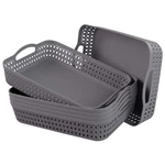 6 Packs Office Paper Tray, A4 Shallow Storage Basket Trays, Grey Large. Fixed Price $32.58.