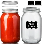 Comsaf Wide Mouth Mason Jars 32 Oz With Lids Pcs, Quart Seal B. Fixed Price $20.33.
