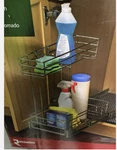 Richelieu Pull Out Cabinet Organizer 9INCH Wide 18.5 Deep Chrome-open Box. Fixed Price $34.99.