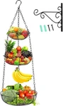 Hulisen Tier Hanging Fruit Basket With Banana Hook, 36-INCH BLACK-36. Fixed Price $42.98.