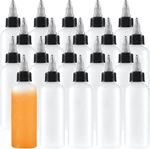Uyuxxu 20 Pack 4OZ Boston Squeeze Bottles, Clear Plastic Dispensing. Fixed Price $13.05.