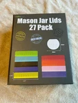 Youngever Mason Jar Lids Pack Of 27, 9 Colors Small Mouth, Rubber Seals & Labels. Fixed Price $15.00.