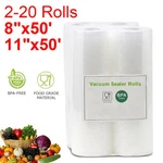8"X50' 11"X50' Vacuum Sealer Rolls Embossed Food Saver Storage Bags 4MIL. Fixed Price $142.63.