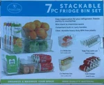 Culinary Edge CE701 - Pc Stackable Fridge Bin Set Clear. Fixed Price $49.95.