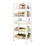 5 Tiers Kitchen Trolley Rack Utility Rolling Storage Cart Fruit Vegetable Shelf. Fixed Price $34.95.
