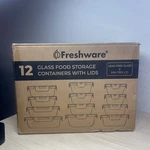 Freshware Glass Storage Containers With Lids, 24 Pieces, 12 1.... Fixed Price $30.00.