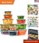 Crystal-clear 24-PIECE Glass Food Storage Set Rosy Bpa-free Airtight Options. Fixed Price $73.34.