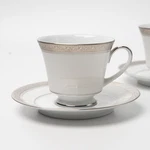 Noritake Crestwood Platinum 4166 Footed Cup & Saucer Set Made Philippines. Fixed Price $9.00.