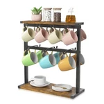 Esluker.ly Coffee Mug Holder Cup Tree Rack For Countertop, 2 Tier Rustic Wood.... Fixed Price $38.93.