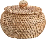 Hipiwe Round Rattan Boxes With Lid Hand-woven Wicker Storage Baskets Bin. Fixed Price $31.76.