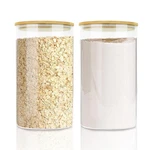 Large Glass Cereal Containers Storage With Airtight Bamboo Lids,pantry Storag.... Fixed Price $40.29.