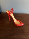 Red High Heel Stiletto Decorative Wine Bottle Holder. Fixed Price $21.00.