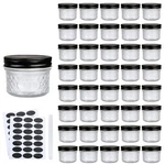 4 Oz Glass Jars With Lids Black ,small Clear Canning For Cavi. Fixed Price $36.94.