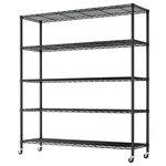 Heavy Duty Metal Storage Shelf With Wheels Adjustable Commercial Wire Rack. Fixed Price $76.99.