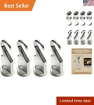 Stylish Fixed Pot Rack Hooks Set Of 4 - Supports 30 Lbs, Perfect For Organizing. Fixed Price $46.89.
