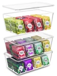 Utopia Home Tea Bag Organizer Set With Lids 3 Pack Stackable Clear Plastic. Fixed Price $28.56.