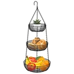 3TIER Hanging Basket Fruit Organizer Kitchen Heavy Duty Wire With 2. Fixed Price $36.38.
