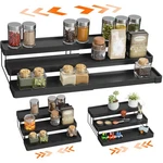 Invocoo Expandable Spice Rack 1 Pack, Black -fits 9.5'' Deep Cabinet. Fixed Price $24.24.