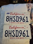California License Plates 8HSD961 Dmv.ca.gov Set Of 2. Fixed Price $21.60.