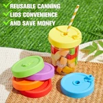 6 Pack Silicone Mason Jar Lids With Straw Hole Wide Mouth Reusable Drinking. Fixed Price $20.01.