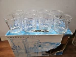 Luminarc Set Of 8 New Clear 10 Paneled Tumbler Glasses Working Collection 14OZ. Fixed Price $88.00.