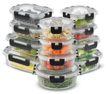 Joyjolt 24PC Borosilicate Glass Food Storage Containers Set W/ Airtight Lids. Fixed Price $50.99.