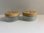 New Azuna Luxe Glass Jar Set (2) 8OZ Bamboo Lids Empty No Air Freshener. Fixed Price $21.99.