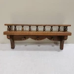 Oak Wall Shelf 18" Peg Hooks Spindle Rail Plate Groove Farmhouse Country Cottage. Fixed Price $44.95.
