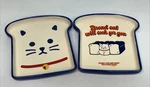 Dailylike Kind & Homey 2 Pieces Set Of Porcelain Bread Cat Plates No. Fixed Price $31.99.