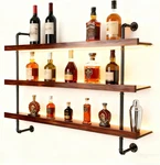 Elegant 3-TIER Wall Mounted Wine Rack With Wooden Shelves For Home & Bar. Fixed Price $282.99.