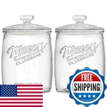 Dwbligt 2 Pack Cookie Jar, 1 Gallon Glass With Airtight Lids - Large Wide Mo. Fixed Price $92.97.