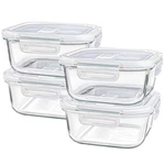 Susukkie Square Glass Containers With Lids 24OZ - Small, Transparent. Fixed Price $49.99.