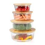 Crutello Glass Meal Prep Containers With Bamboo Lids, 4 Pack - Airtight Clear.... Fixed Price $61.47.