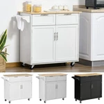 Homcom Modern Rolling Kitchen Island Storage Cart 2 Drawers. Fixed Price $159.99.