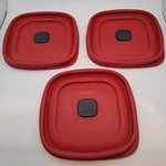 3 Rubbermaid Easy Find Vented Replacement Red Lids Only 6.5" Square 2D85. Fixed Price $14.99.