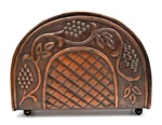Dutch "heritage" Napkin Holder Embossed Grapevine Motif, Copper Finish. Fixed Price $15.00.