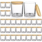 Supmind 30 Pack Glass Candle JARS-10OZ Clear Empty With Bamboo Li.... Fixed Price $91.61.