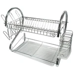 Better Chef 16" 2-LEVEL Chrome-plated S-shaped Dish Rack With Draining Tray. Fixed Price $42.99.