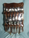 Bicentennial 13 Colonies Spoon Set With Rack Nib Seals Thirteen. Fixed Price $24.99.