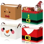 Pcs Christmas Storage Bins 14.2 X 8.7 9.5 Inch Red Green Santa Claus Ging.... Fixed Price $40.73.
