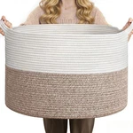 Blanket Basket Living Room, 19.7"X19.7"X12.6" Cotton Rope Toy For. Fixed Price $31.99.