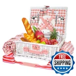 Hybdamai Picnic Basket For 2 Blanket Willow Set Shoulder. Fixed Price $86.65.