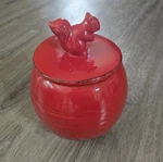 Threshold Stoneware Cookie Jar With Squirrel Lid, Red. Fixed Price $27.48.