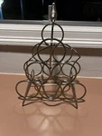 6 Bottle Vintageview Table Top Metal Wine Rack - Brushed Nickel Finish.. Fixed Price $75.00.