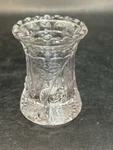 Vintage Clear Glass Toothpick Holder Cherries Blossom Pattern - Glows Under 365. Fixed Price $14.99.
