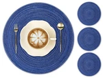 Pecula Round Braided Placemats 15INCH, Set Of 4 Dark Blue. Fixed Price $17.99.