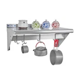 Hally Stainless Steel Shelf With Hooks 12 X 24 Wall Mounted Pot Rack, Nsf Comm. Fixed Price $85.00.