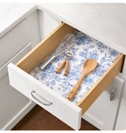 Pioneer Woman Agatha Blue Non-adhesive Vinyl Shelf Liner 12" X 10'. Fixed Price $21.99.