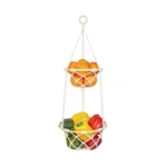 2 Tier Macrame Hanging Fruit Basket, Boho Vegetable Holder For Kitchen Food S.... Fixed Price $24.86.