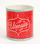Pioneer Woman Flea Market Red Polka Dot Stoneware Utensil Holder Crock. Fixed Price $29.68.